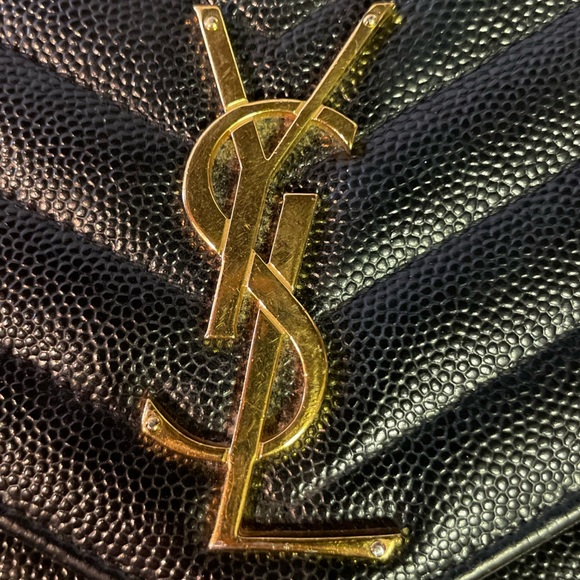 YSL Monogram Wallet on Chain in Grained Leather - Picture 7 of 7
